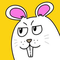 cute rabbit cartoon with bunny ears photo