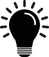 Idea Lamp Icon, Light Bulb Icon Vector