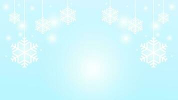 Winter background template with snowflake particles suitable for banner, poster, advertisement, brochure. Vector illustration