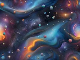 abstract background with colorful stars and nebula photo