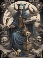 death and evil skull, illustration design photo