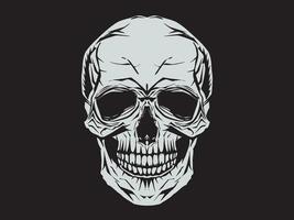 Vintage illustration of skull. On black background vector