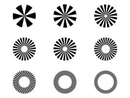 Sunburst element. Radial stripes background. Sunburst icon collection. Retro sunburst design. vector