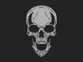 Vintage illustration of skull. On black background vector