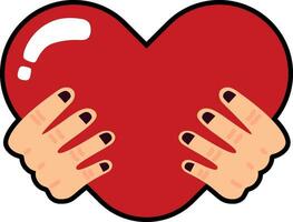 Illustration of hands holding a heart vector