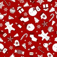 Seamless christmas pattern. Different Christmas elements. vector