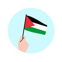 Hand Holding Palestine Flag vector