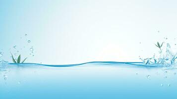 Blue water. Web banner with copy space. Generative AI photo