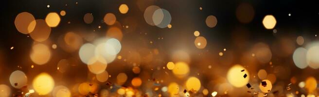 Bright festive bokeh, panoramic background - AI generated image photo