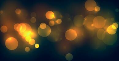 Dark multicolored panoramic background, bright glowing bokeh circles, celebration - AI generated image photo