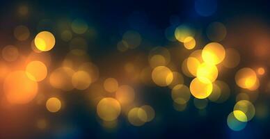 Dark multicolored panoramic background, bright glowing bokeh circles, celebration - AI generated image photo