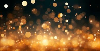 Bright festive bokeh, panoramic background - AI generated image photo