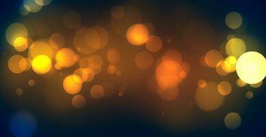 Dark multicolored panoramic background, bright glowing bokeh circles, celebration - AI generated image photo