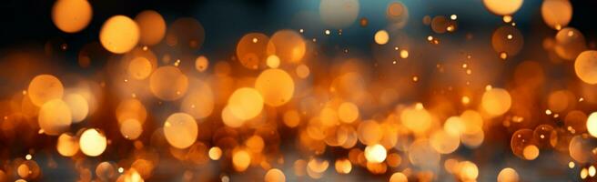 Bright festive bokeh, panoramic background - AI generated image photo