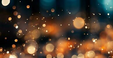 Bright festive bokeh, panoramic background - AI generated image photo