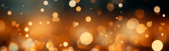 Bright festive bokeh, panoramic background - AI generated image photo