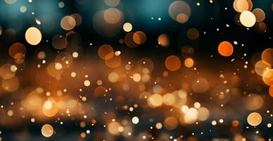 Bright festive bokeh, panoramic background - AI generated image photo