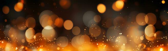 Bright festive bokeh, panoramic background - AI generated image photo