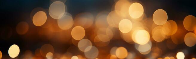 Bright festive bokeh, panoramic background - AI generated image photo