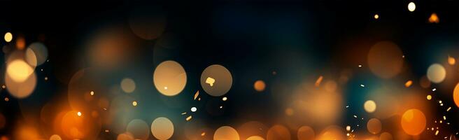 Bright festive bokeh, panoramic background - AI generated image photo