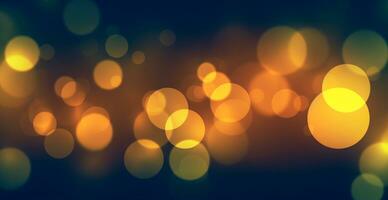 Dark multicolored panoramic background, bright glowing bokeh circles, celebration - AI generated image photo