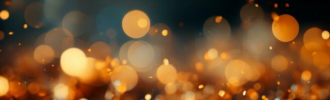 Bright festive bokeh, panoramic background - AI generated image photo