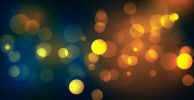 Dark multicolored panoramic background, bright glowing bokeh circles, celebration - AI generated image photo