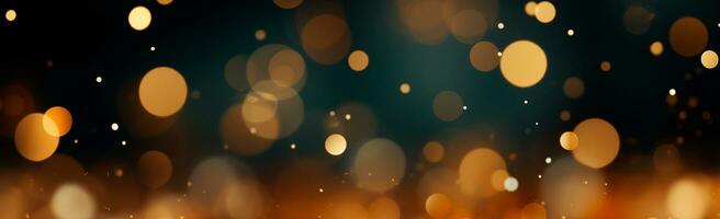 Bright festive bokeh, panoramic background - AI generated image photo