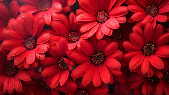 Stunning close-up image of a bright blue daisy with a