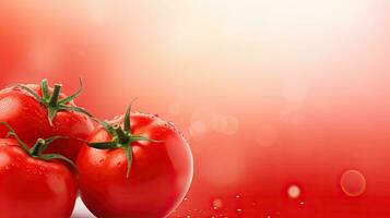 Tomatoes. Web banner with copy space. Generative AI photo