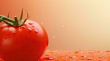 Tomato. Web banner with copy space. Generative AI photo