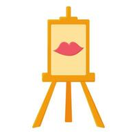 easel sheet draw artist lips kiss france vector