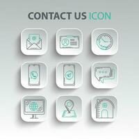 Contact Us Line Icon vector