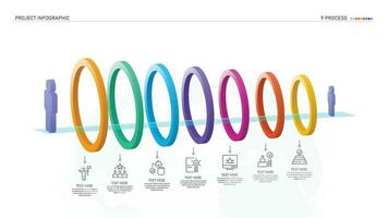 Bar chart circle 3d and icons for your Business reports and financial data presentation. vector