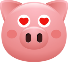 fofa porco face emoji adesivo png