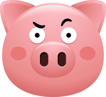 fofa porco face emoji adesivo png