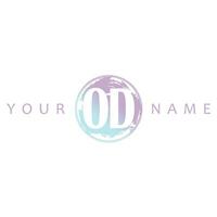 OD Initial Logo Watercolor Vector Design