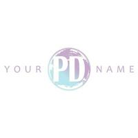 PD Initial Logo Watercolor Vector Design