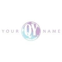 QY Initial Logo Watercolor Vector Design