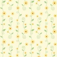 Seamless pattern of sunflowers blossom in spring, summer vector background for decoration, paper wrap