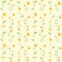 Seamless pattern of sunflowers blossom in spring, summer vector background for decoration, paper wrap