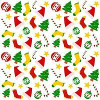 Seamless pattern Christmas symbols decoration background for design, paper wrap, card vector