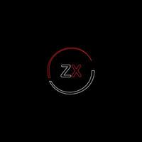 ZX creative modern letters logo design template vector