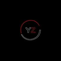 YZ creative modern letters logo design template vector