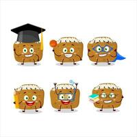 School student of inarizushi cartoon character with various expressions vector