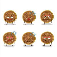 Cartoon character of bakarvadi with sleepy expression vector