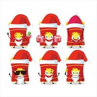 Papa Noel claus emoticones con patata papas fritas dibujos animados personaje vector