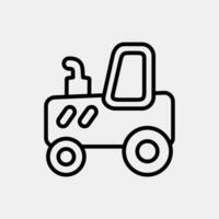 Icon tracktor. Heavy equipment elements. Icons in line style. Good for prints, posters, logo, infographics, etc. vector
