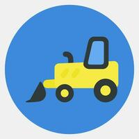 Icon bulldozer. Heavy equipment elements. Icons in color mate style. Good for prints, posters, logo, infographics, etc. vector