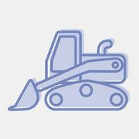 Icon skid loader. Heavy equipment elements. Icons in two tone style. Good for prints, posters, logo, infographics, etc. vector